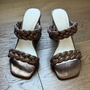 Women's Metallic Brown Braided Mules